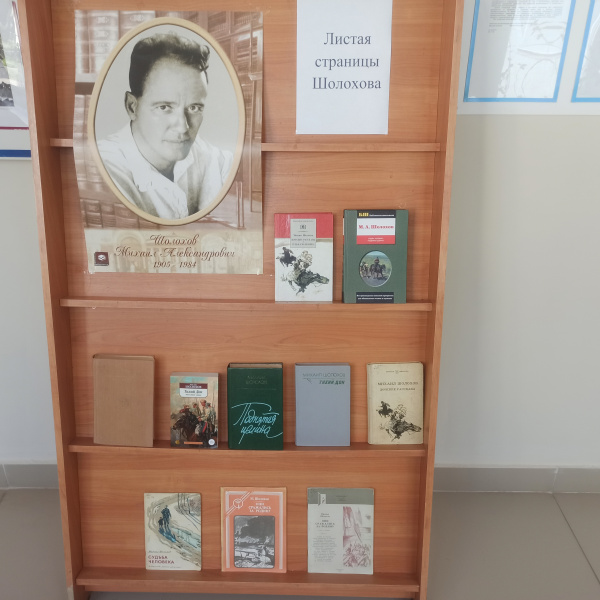 Книжная выставка «Листая страницы Шолохова» в Алманчинской сельской библиотеке .